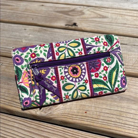 Vera Bradley Pink and Purple Quilted Wallet with Paisley Design - Picture 5 of 11